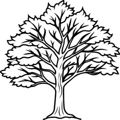 Obraz premium Snow-covered Tree line art vector