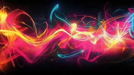 Abstract background featuring flowing lines of vibrant colors on a dark canvas creating a dynamic effect