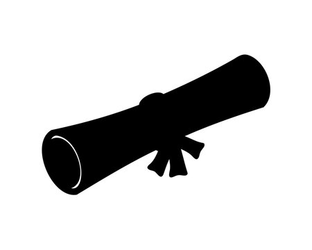 black diploma scroll with ribbon clip art preview