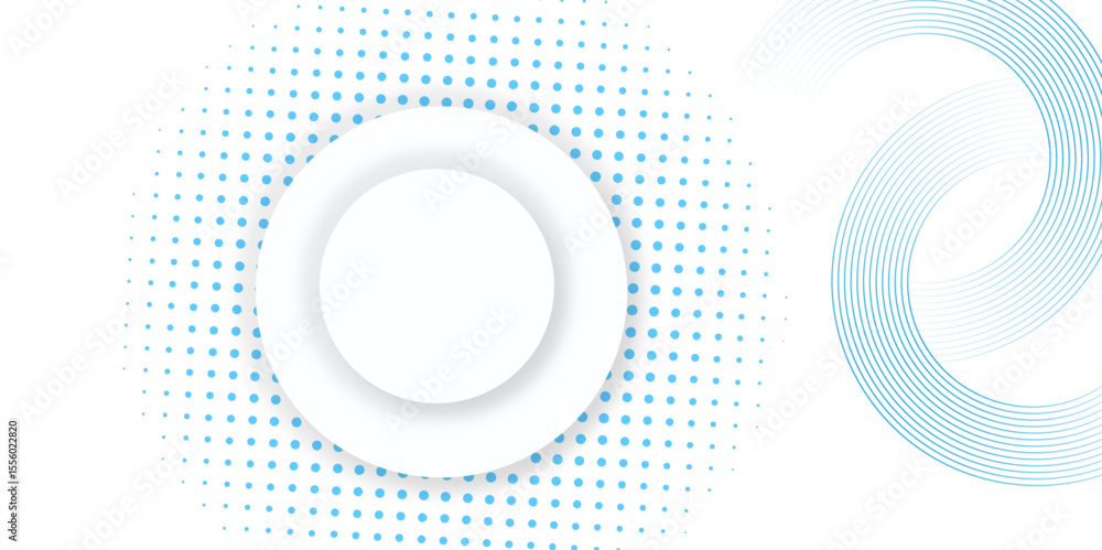 Poster abstract modern gradient blue and white background with halftone dots pattern design. vector illustr