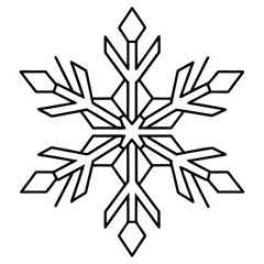 Snowflake line art vector