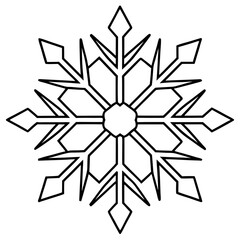 Snowflake line art vector