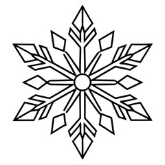 Snowflake line art vector