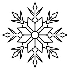 Snowflake line art vector