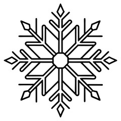 Snowflake line art vector
