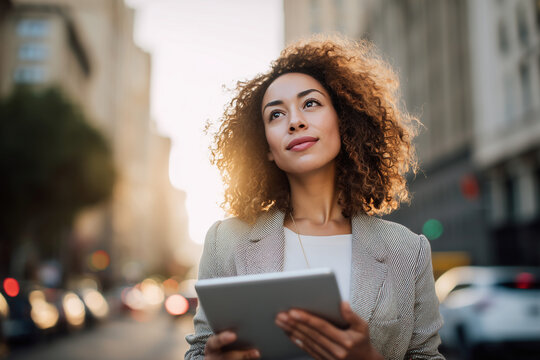 Cinematic portrait of a young woman capturing moments with a camera in artistic, moody lighting