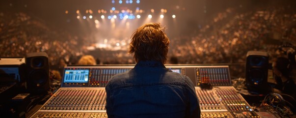Behind the Boards: A Sound Engineer Shapes the Concert's Energy.