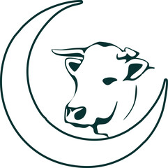 Illustration of Eid al-Fitr and Eid al-Adha icons, various sacrificial animals with transparent backgrounds as per design needs