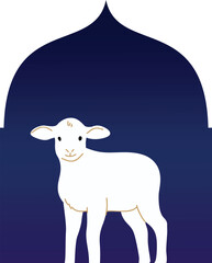 Illustration of Eid al-Fitr and Eid al-Adha icons, various sacrificial animals with transparent backgrounds as per design needs