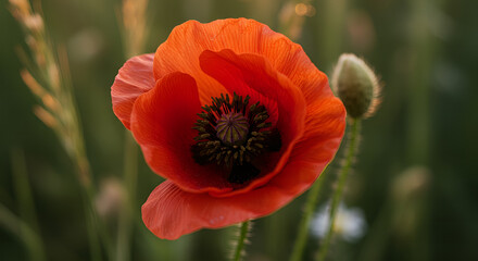 Fototapeta premium red poppy field