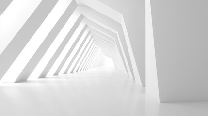 Abstract white architectural corridor perspective