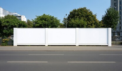 Obraz premium Blank billboard on a city street, perfect for your advertisement.