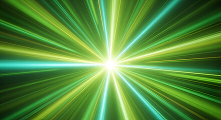 Naklejka premium Radiant Green Burst Dynamic Abstract Energy Lines