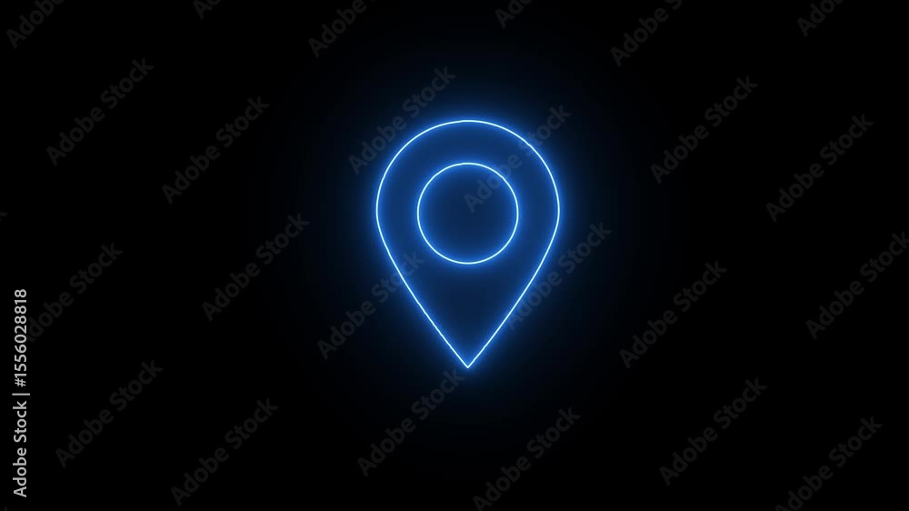 Poster a vibrant noon render of a glowing map pointer symbol, perfect for a love or location icon design on