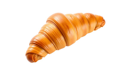 Photo of golden-brown croissant isolated on transparent background