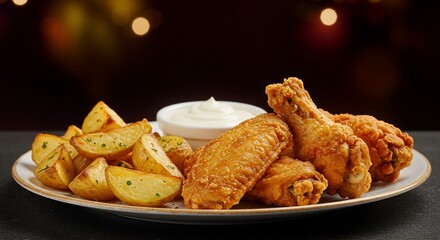 香ばしい唐揚げとポテト 絶妙な組み合わせ 食欲をそそる一品