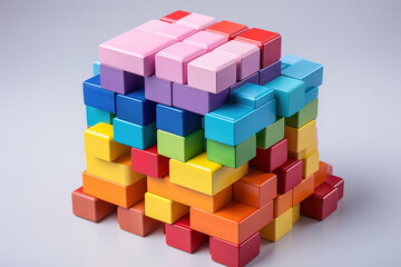 Obraz premium Gorgeous photo of a stack of building blocks and construction