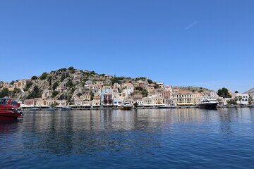 Iconic Greek Island Architecture &ndash; Aerial Photo of Symi, Dodecanese, Greece