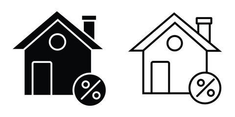 Mortgage rate icon vector. House icon vector, real estate icon, Property value symbol. Mortgage symbol for web, mobile apps, design. Vector illustration.