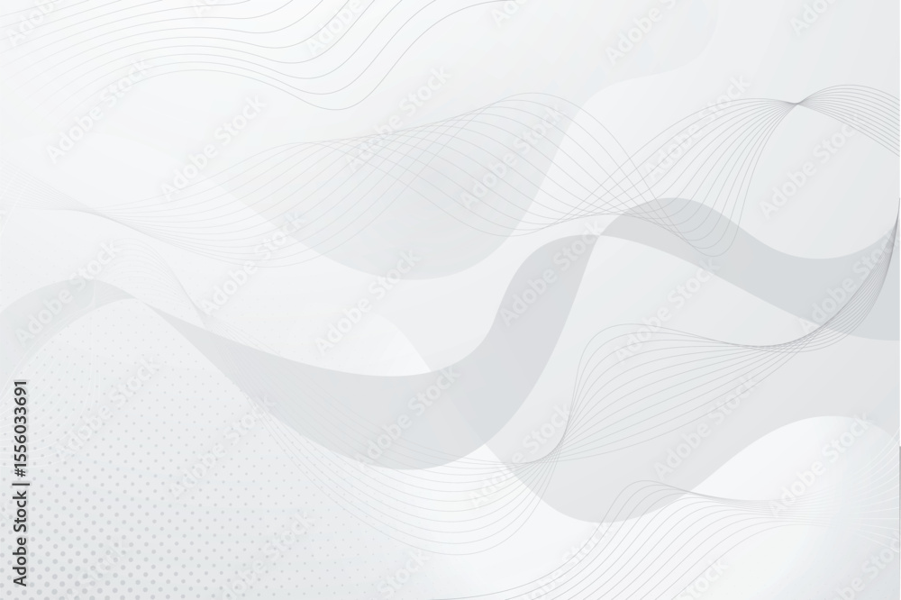 Poster subtle gray and white wave background with flowing lines