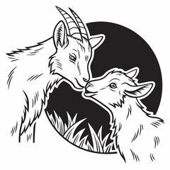 Friendly Goat Battle Vector
