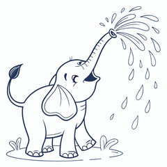Splashing Trunk Fun Vector
