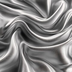 Fototapeta premium Silver-grey silk fabric with soft waves and glossy shine. Generative AI