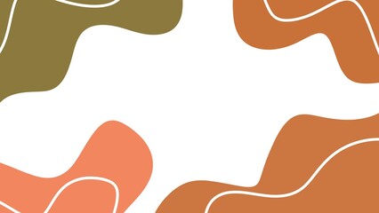Abstract minimalist background with earthy orange, brown, and peach waves, smooth lines, and white space. Perfect for modern design, branding, or presentation.