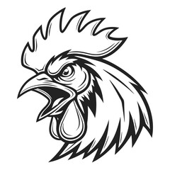 Savage Chicken Badge Vector
