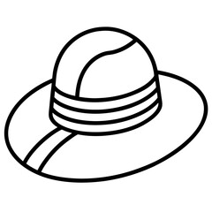 Minimal Summer Hat Line Art Vector Icon