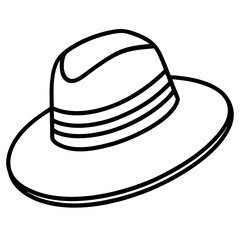 Minimal Summer Hat Line Art Vector Icon