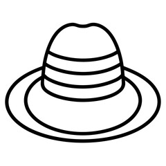 Minimal Summer Hat Line Art Vector Icon