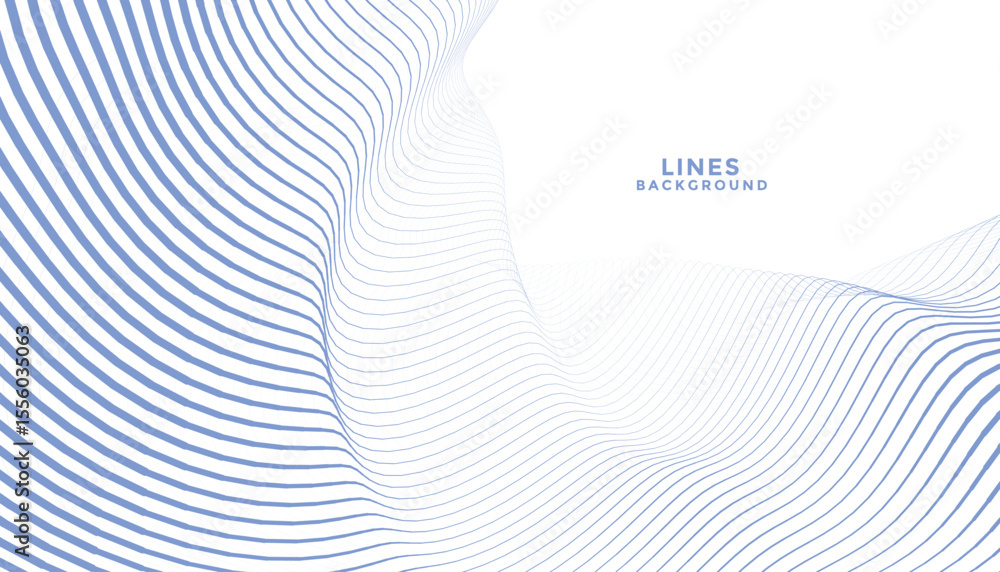 Poster abstract blue lines background with a dynamic wave pattern