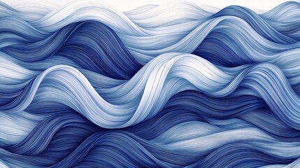 Cool abstract with flowing blue and light blue waves. Generative AI
