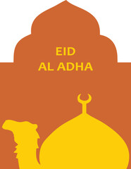 Illustration of Eid al-Fitr and Eid al-Adha icons, various sacrificial animals with transparent backgrounds as per design needs