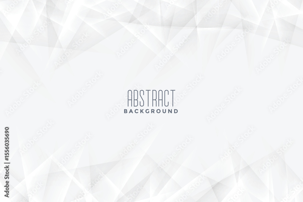 Poster abstract geometric background with white and gray polygons creating a clean and modern design