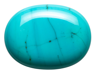  Polished Turquoise Gemstone with Crystalline Surface, isolated on transparent background PNG