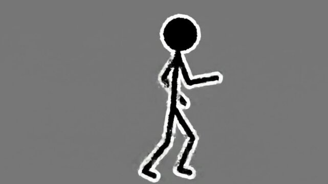 Simple Stick Figure Animation Running Man, Motion Graphics