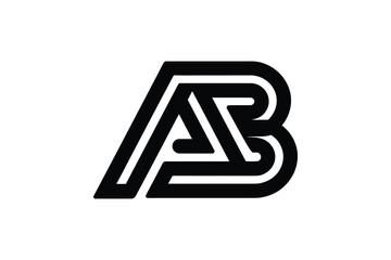 A black and white logo featuring the letters a and b in a modern style