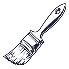 Paintbrush Outline Icon Artistic Tool Vector Illustration Clean Design Element