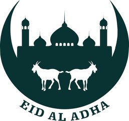 Illustration of Eid al-Fitr and Eid al-Adha icons, various sacrificial animals with transparent backgrounds as per design needs