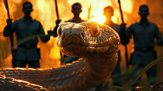 indian cobra hunting close-up at western ghats sunset video