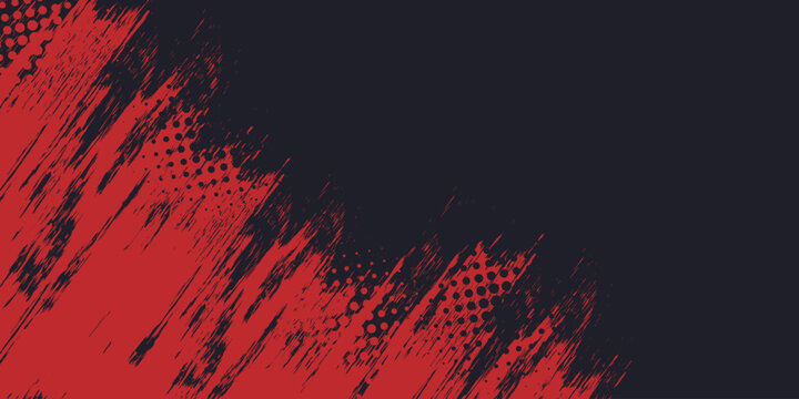 Glitch distorted grunge background. Noise destroyed texture. Red halftone dots blue color pattern gradient grunge texture background.