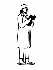 Medical Professional with Clipboard A Clean and Simple Healthcare Icon for Web and Print
