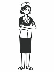 Fototapeta premium Compassionate Nurse Illustration Healthcare Professional in Uniform
