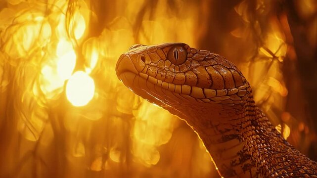 indian cobra close-up at western ghats sunset video