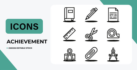 Simple Stationery Outline Icons