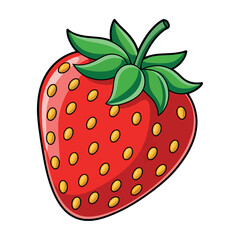 Fototapeta premium Cheerful and Whimsical Strawberry Illustration with Bright Colors and Playful Style Perfect for Children's Content and Summertime Designs