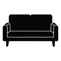 black sofa isolated on white