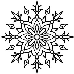 Winter Mandala line art  vector